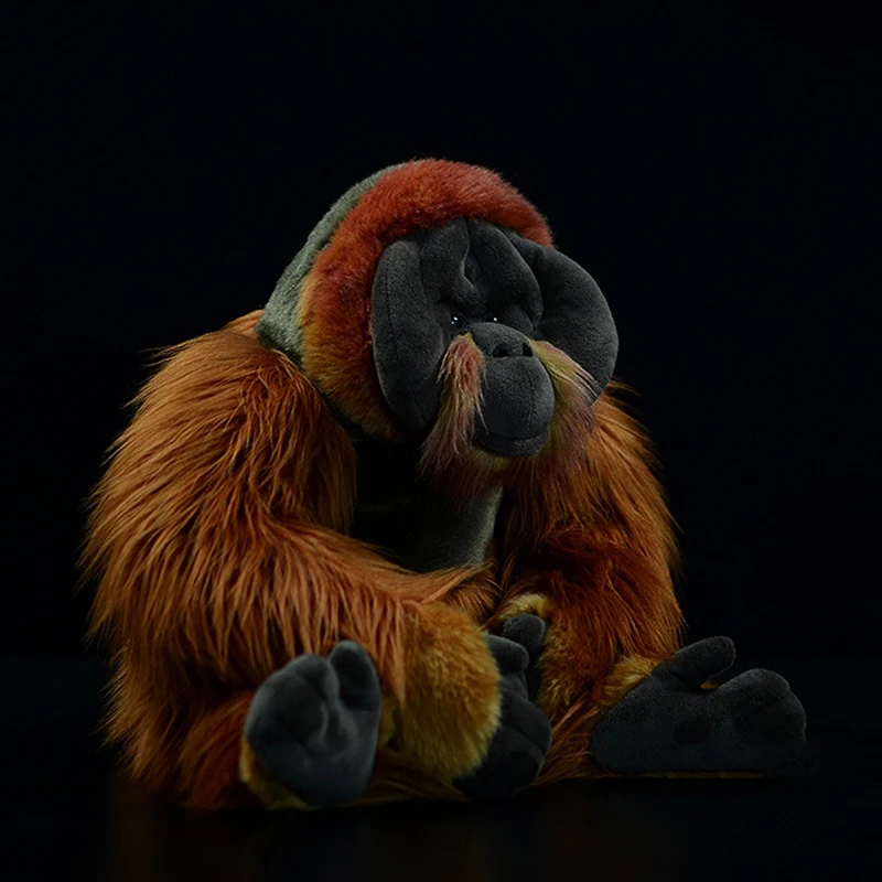 Simulazione carina Orangutan giocattoli di peluche farciti animali morbidi bambole vita reale Pongo bambini regalo per adulti primati collezione di modelli