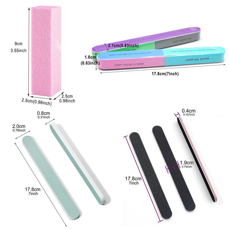 14Pcs 100/180 Grit Nail art Dateien Und Puffer Kit Für Acryl/Natürliche Nägel Schwamm Schleif Dateien Block pediküre Maniküre Liefert