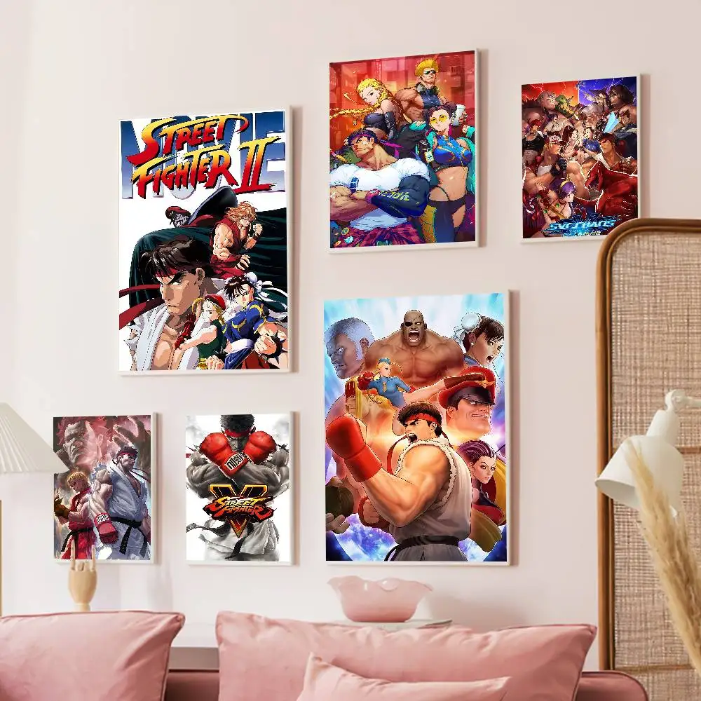 Fighting Game S-Street F-Fighter Anime Posters Sticky HD Quality Wall Art Retro Posters For Home Kawaii Room Decor
