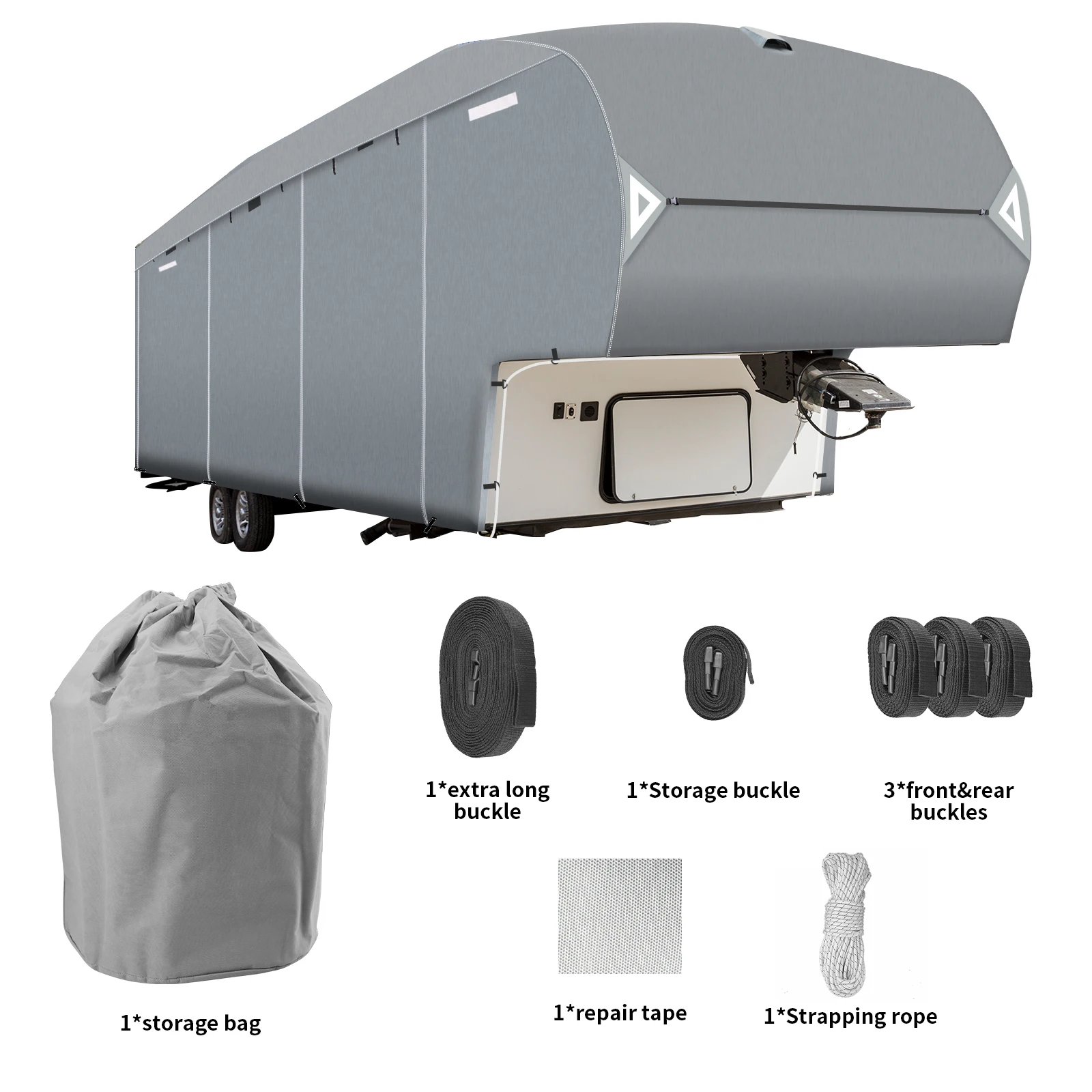 5th Wheel RV Caravan Cover, Camper Cover For 41-44 Feet Motorhome Travel Trailer, Come With Maintenance Accessory view 6