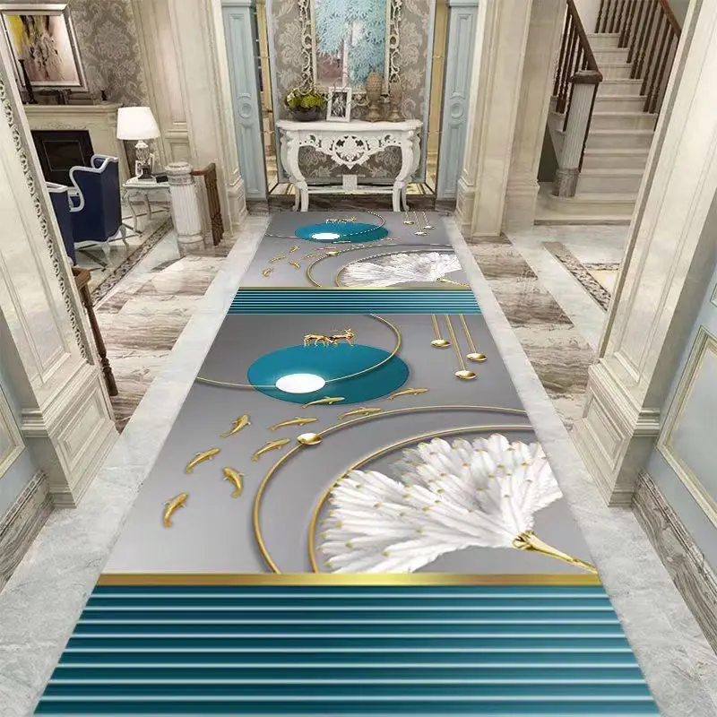 

Modern Household Long Corridor Carpet Aisle Stairs Runner HOTEL Hallway Non-slip Long Rug Washable Floor Mats Customizable