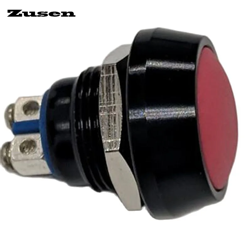 Zusen 12mm Colors Hat Black Alumina 1NO Dome Head Momentary Micro Push Button Switch(ZS12B-10/CA)