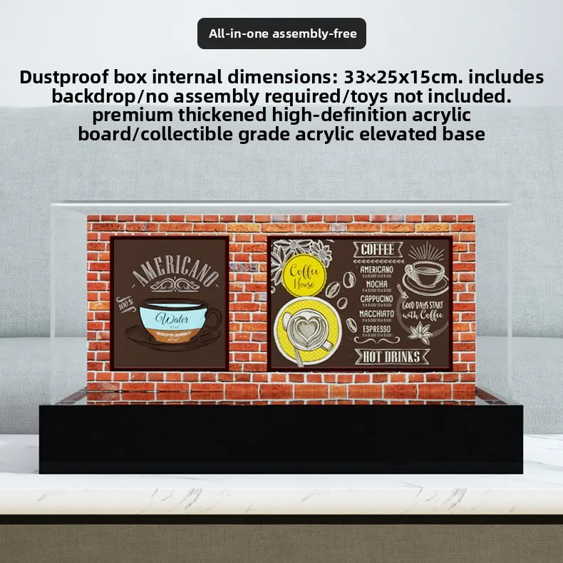 Acrylic dust-proof box suitable for LEGO 21319 Friends Cafe model transparent display box integrated storage