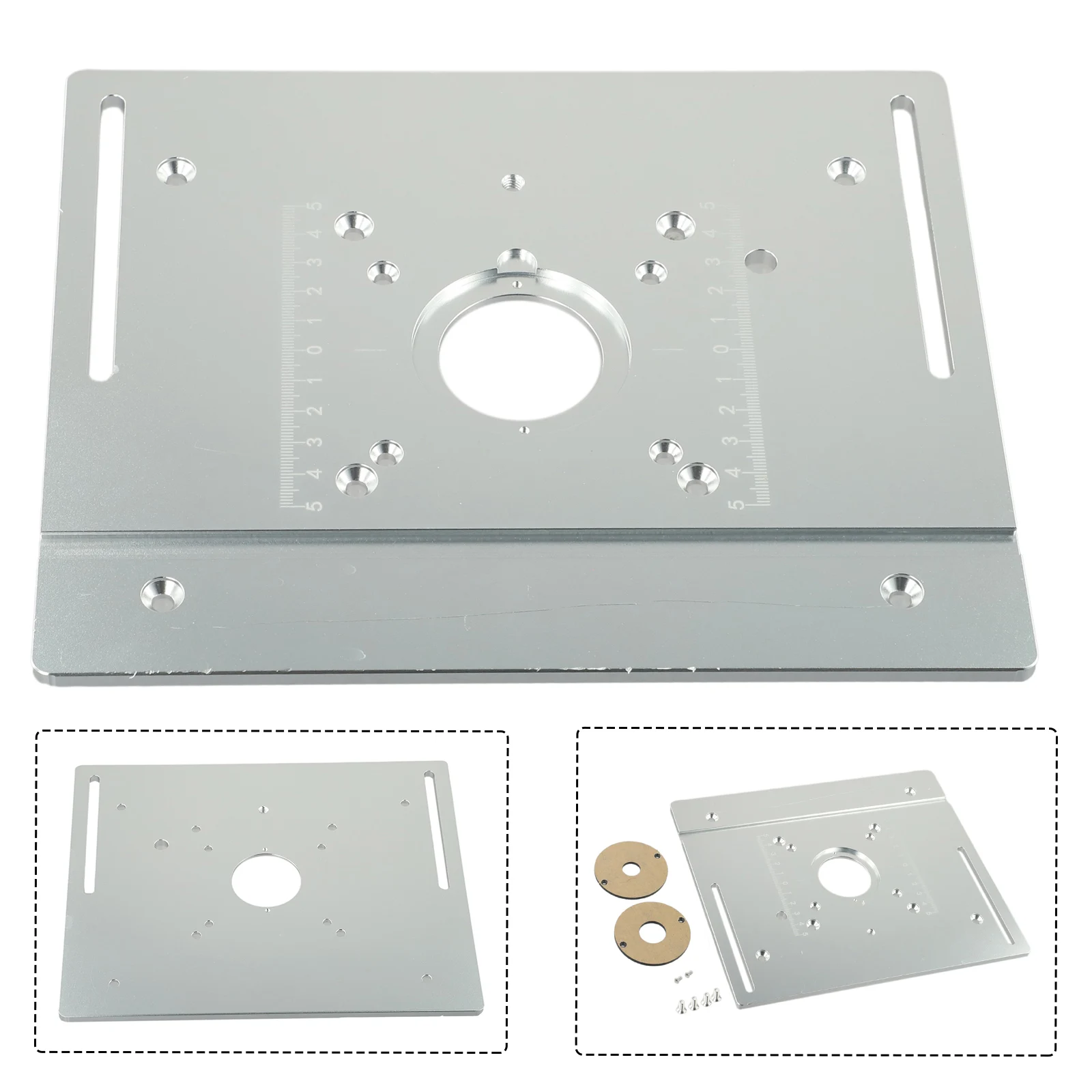 Imagem -02 - Alumínio Router Tabela Inserir Placa Router de Madeira Elétrico Máquina de Corte Flip Plate Instalar Bancos de Madeira 240x200x5 mm 1pc