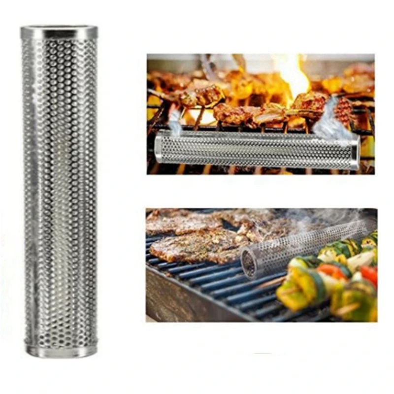 Bbq Stainless Steel Accessories Meshes Perforated Mesh Smoker Tube Barbecue Grill Generator Smoker Filter Tool