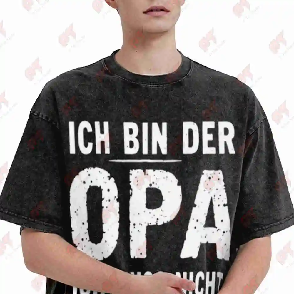 German Opa Ich Bin Der Grandpa Vintage Washed Tee Pure Cotton T-Shirt