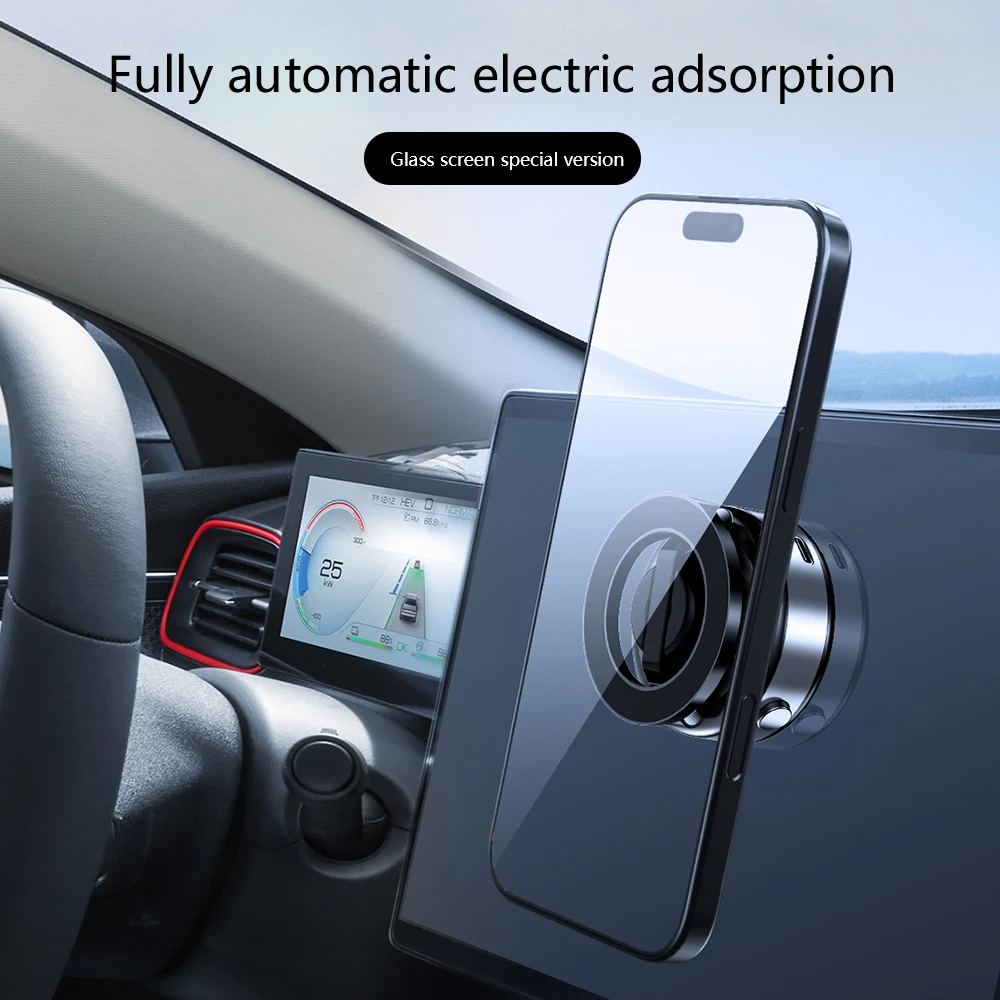 Universal Electric Vacuum Magnetic Bracket Car Phone Holder Anti-Shake Phone Holder for Iphone 16 15 14 13 12 11 XR Samsung