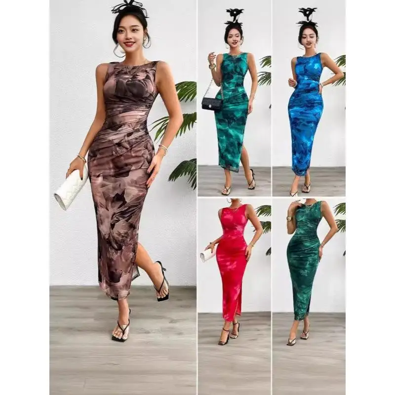 Vestido sin mangas Duya para mujer, estilo Pure Desire, cintura media, modelo básico de una pieza, 100% material Citywalk Su...