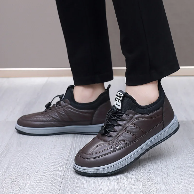 Cotton Shoes for Men 2025 New Winter Edition with Thick Velvet for Warmth Anti slip for Middle aged and Elderly Dad's Shoes