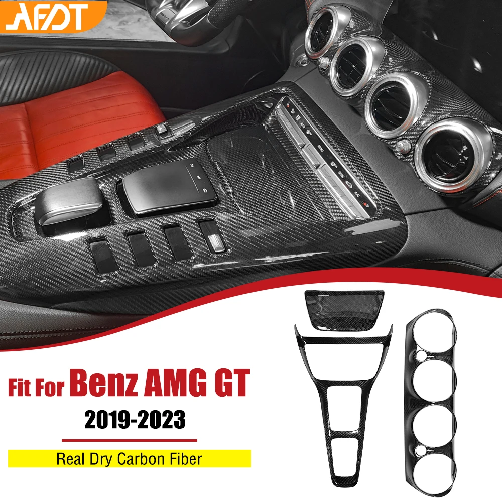 AFDT For Benz AMG GT Interior Carbon Fiber Air Vent Outlet Center Console Panel Trim GTR GTS C190 R190 2019-2023 Accessories