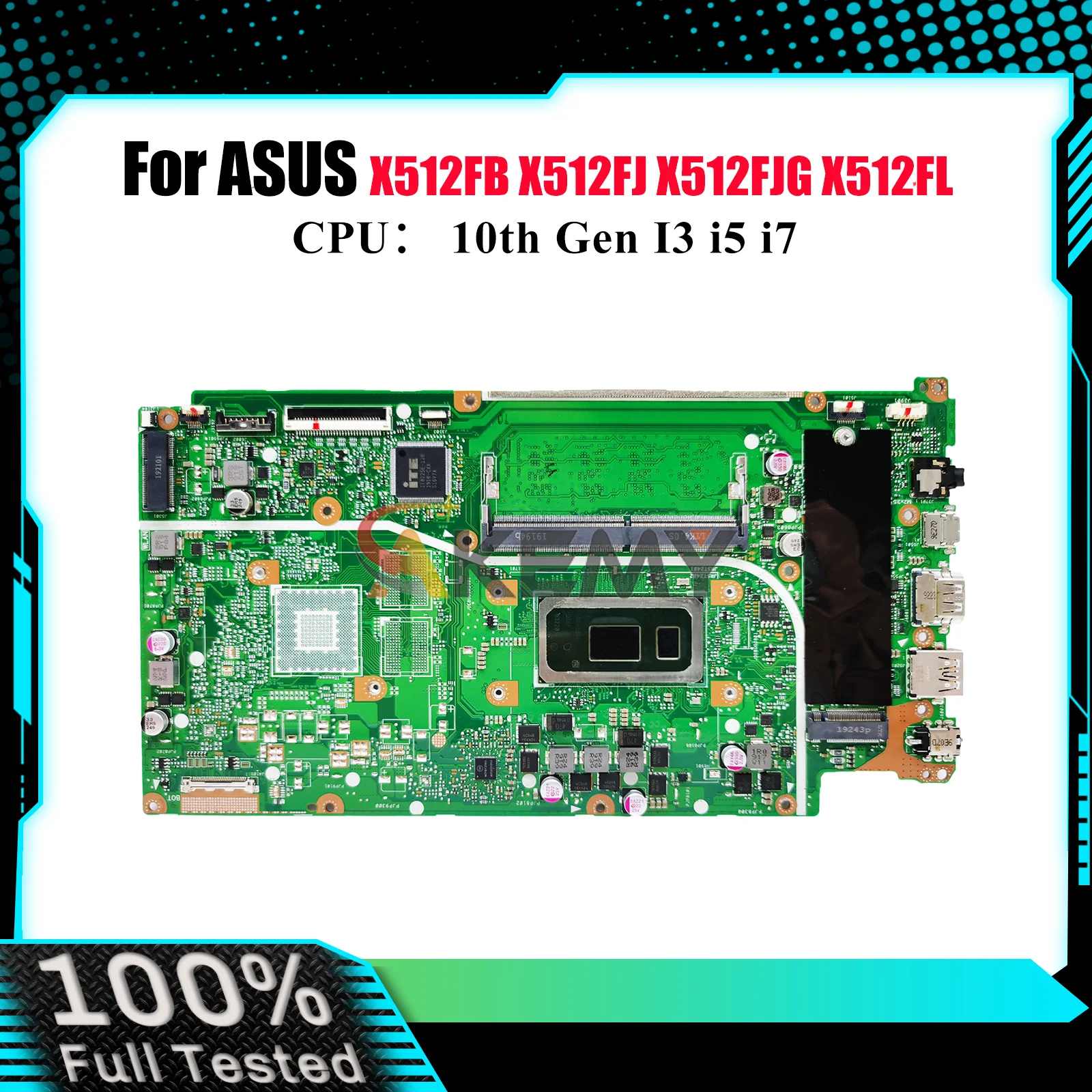 

X512FA Материнская плата для ноутбука ASUS VivoBook A512F K512F V512F V5000F X512FB F512F S512F X512F X512FF Материнская плата 10-го поколения I3 i5 i7
