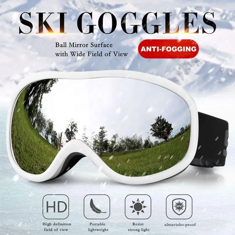 Double layer anti fog ski goggles large field of view protective ski goggles adult equipment outdoor snow goggles