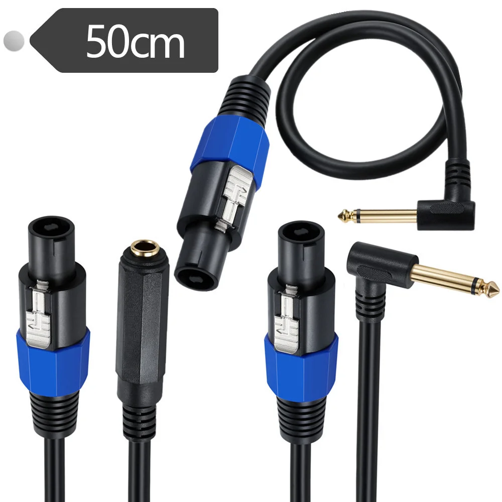 1/4 TS Female to Speakon Speaker Cable Speakon to 6.35 mm Mono Jack Adapter 6.5mm Male Right Angled 1/4\