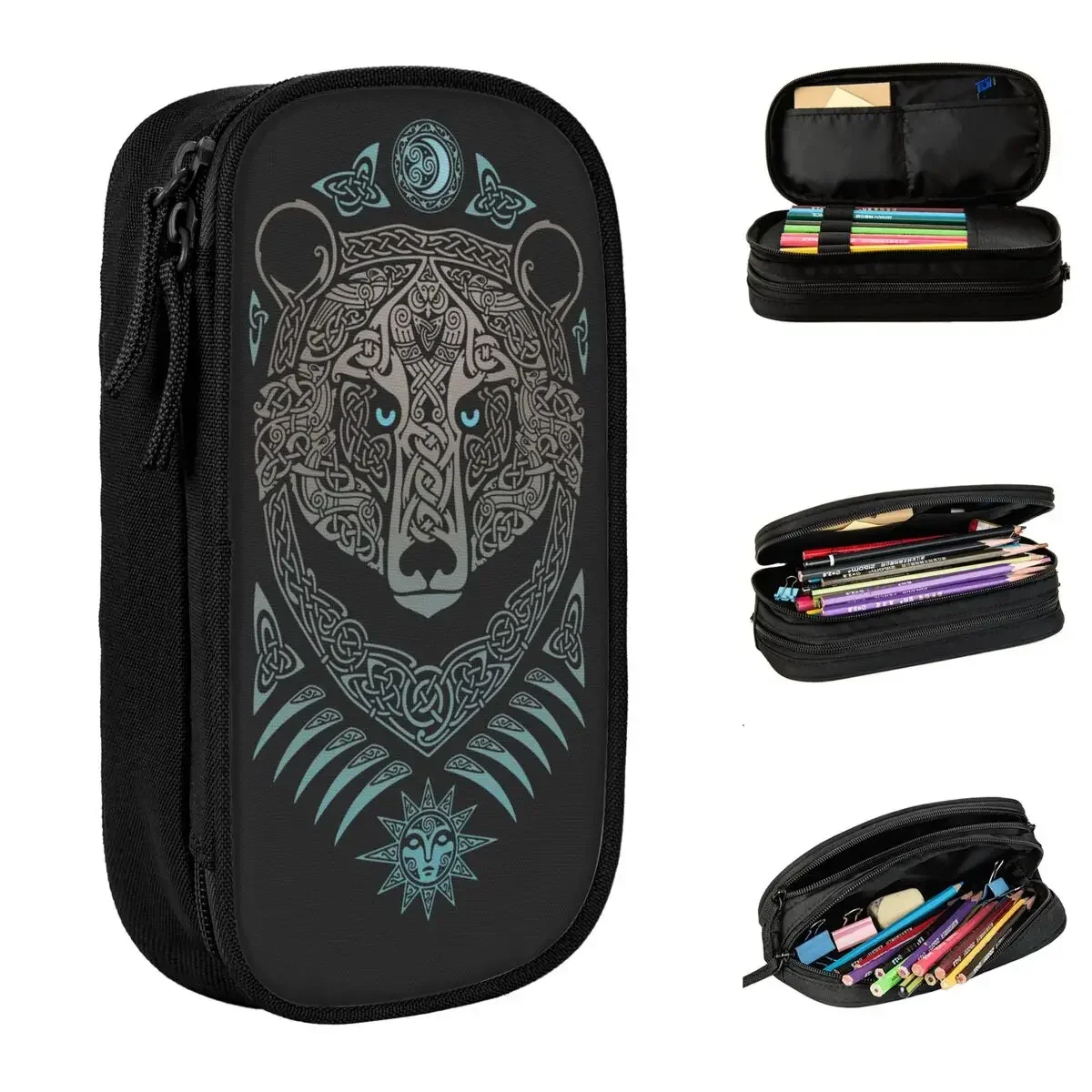 

Forest Lord Scandinavian Bear Pencil Case Pencil Pouch Pen for Student Large Storage Bag Students School Accessories