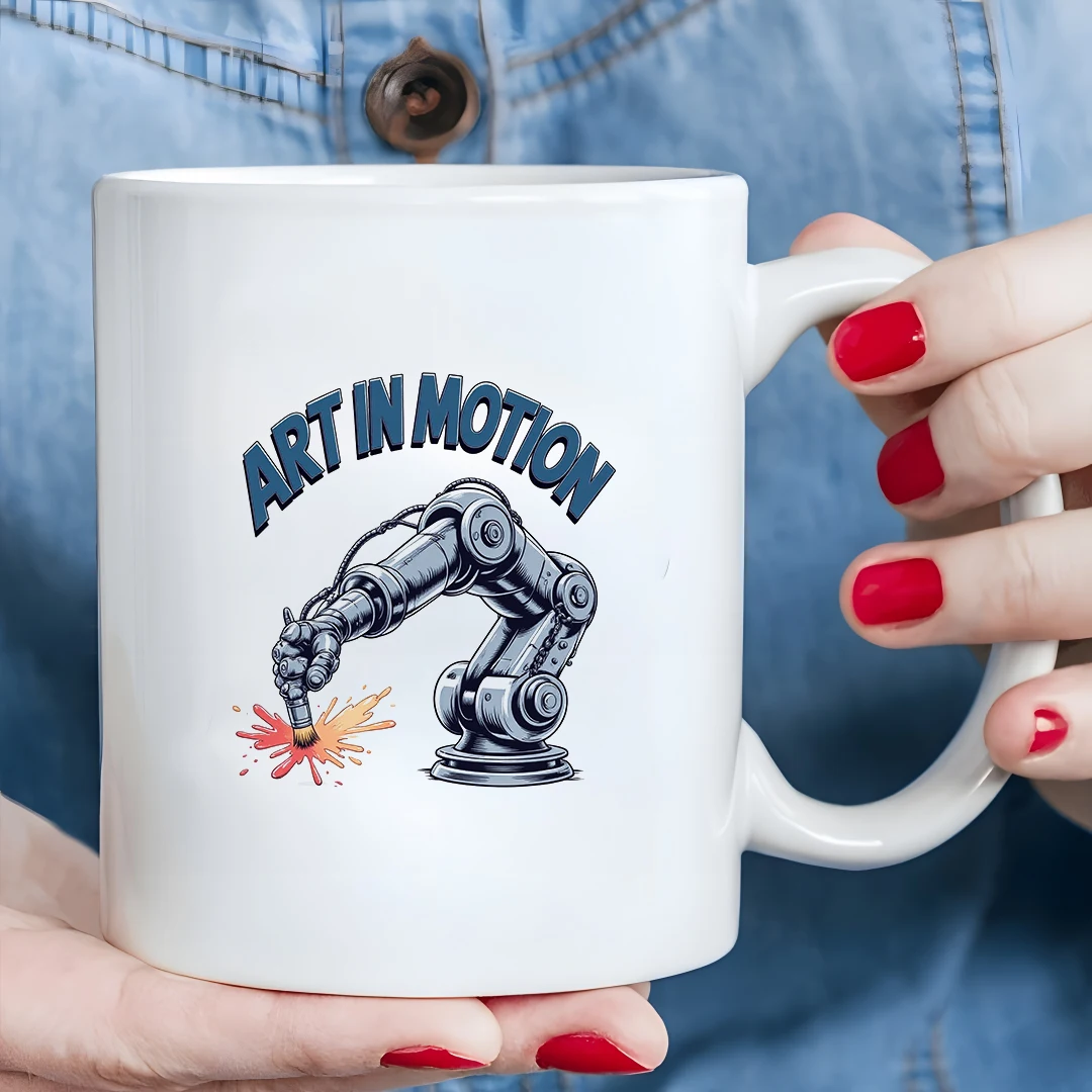 

11oz Creative Robot Arm Painting Cup Tech-Savvy Children's Cold & Hot Drink Cup Christmas Family Office Gift Cup