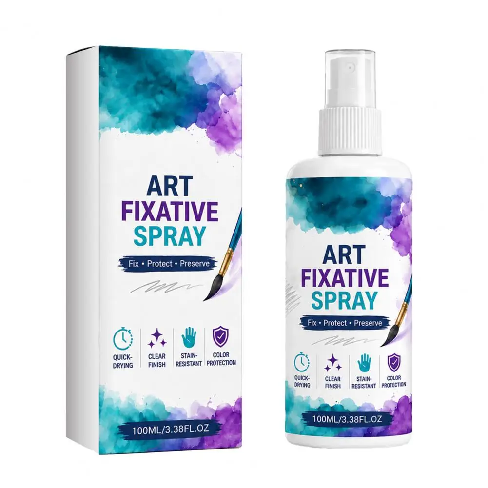 Charcoal Drawing Sealer Art Fixative Spray for Pencil Drawings Smudge-proof Coating Quick-drying Non-yellowing Seal for Charcoal
