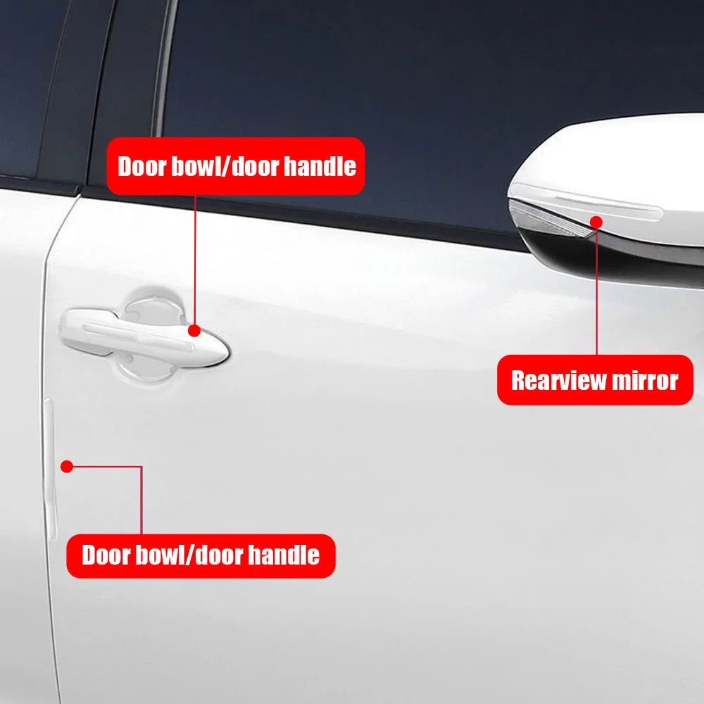 

Auto Door Handle Bowl Anti-collision Strip Car Rearview Mirror Door Edge Scratch Protection Stickers Car Exterior Accessories