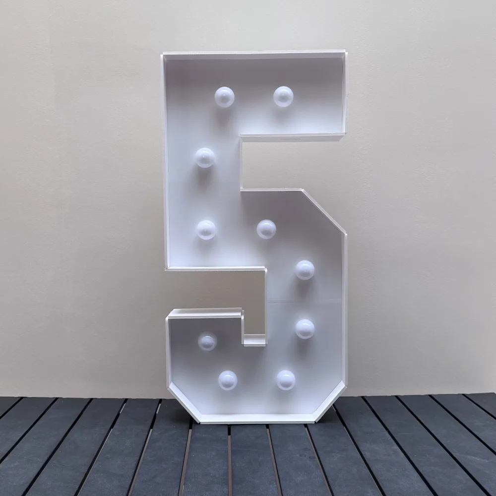 1Pc 73cm/28.7inch Light Up Digitale Marquee Frame Witte Lichten KT Board Nummer 0-9 Plug-in KT Board Met Beugel Party Decoratieve