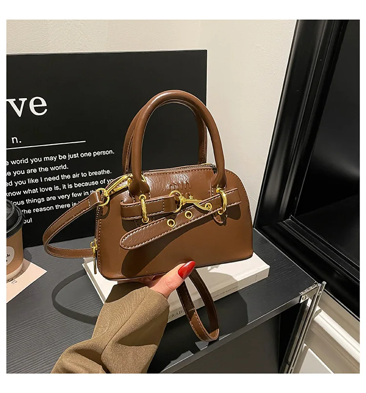 Trendy Mini Dome Crossbody Bag, Versatile Multi-Color Options, Classic Gold Hardware & Adjustable Strap, Ideal for Daily Urban S