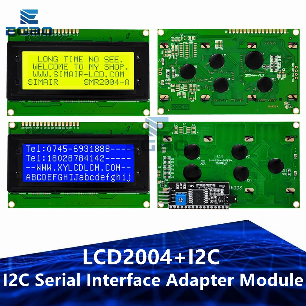 1 sztuk LCD2004 + I2C 2004 20x4 2004A niebieski ekran HD44780 znak LCD/w IIC/I2C moduł adaptera interfejsu szeregowego dla modułu Arduino