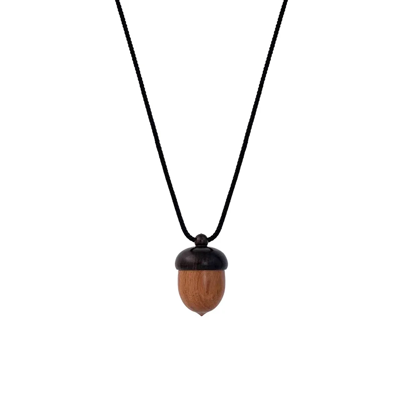 Creative Openable Acorn Pendant Long Necklaces Choker For Women Men Niche Sweater Chain Jewelry Gift