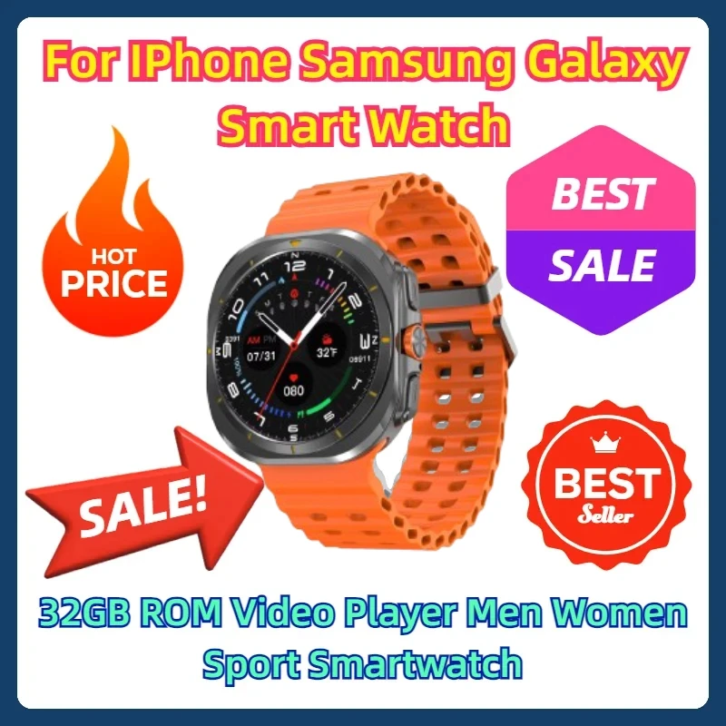 

For IPhone Samsung Galaxy Smart Watch Phone 32GB ROM Video Player Men Women Sport Smartwatch