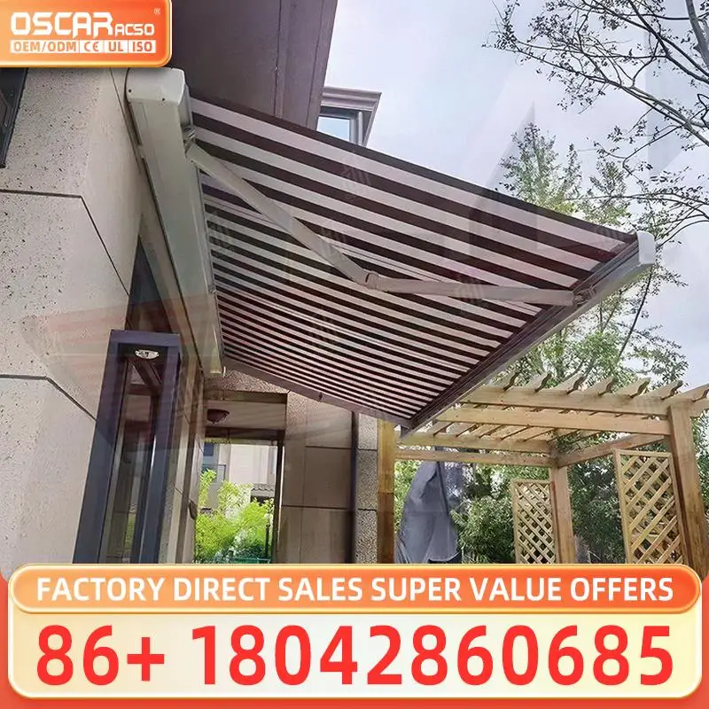 

Automatic Foldable Outdoor Sunshade Electric Retractable Patio Cover for Gardens Balconies Terraces Retractable Awning