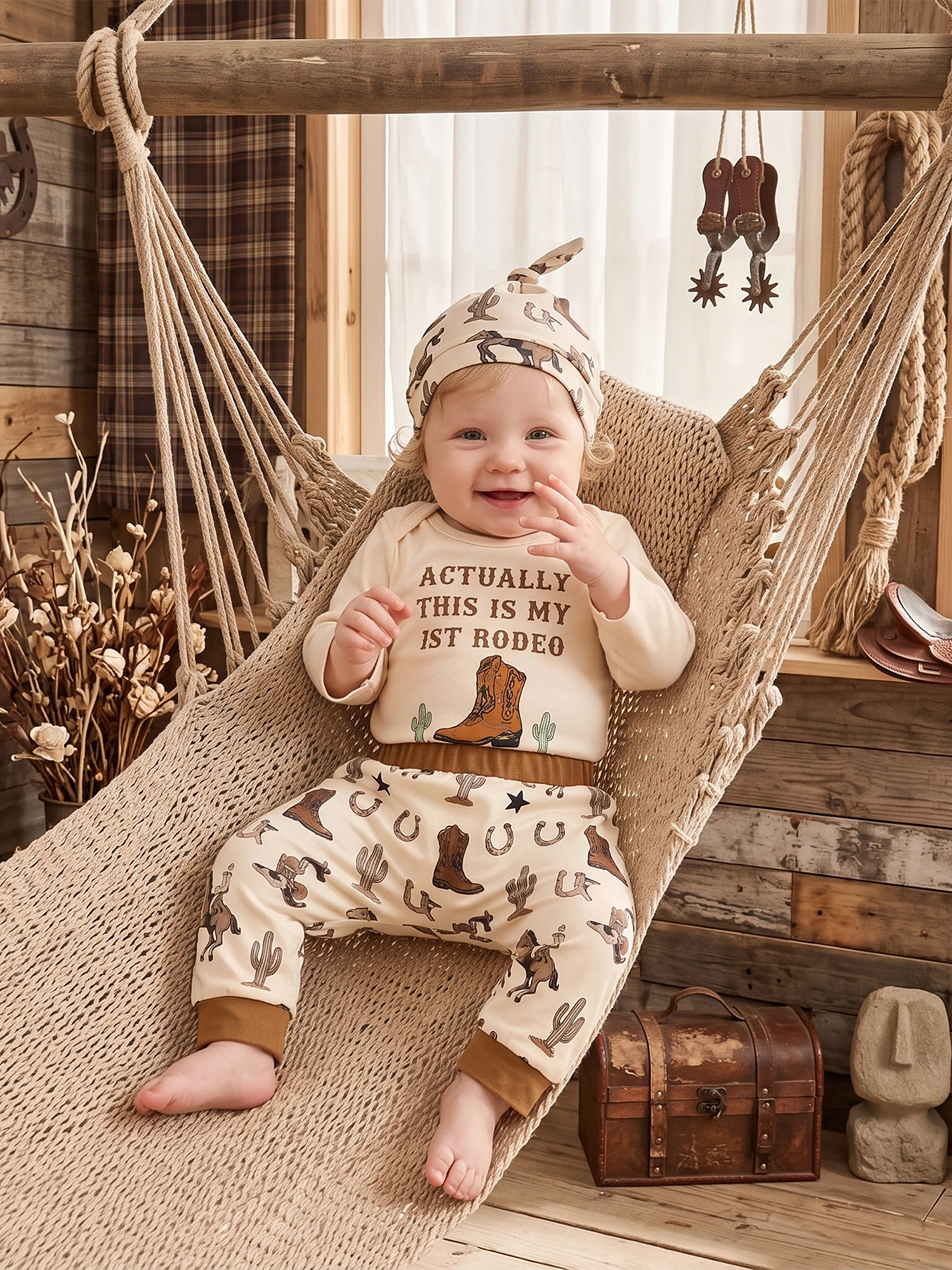 Sleeve Letters Boots Romper Sleeve With Outfit Long Sleeve Print-Romper-With Baby Boys Print Premium