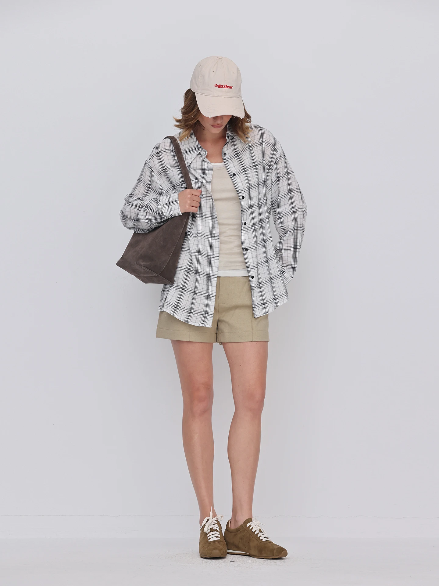 

Deessesicile American Retro Plaid Long Sleeve Pure Cotton Loose Collar Women's Shirt Versatile Casual Style Breathable Comfor...