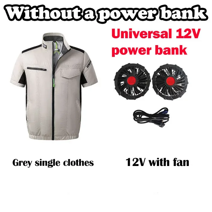 Unisex USB Cooling Vest With Wearable Fan 13 Hours Working Air Conditioned Short Sleeve For Outdoor Work Fishing Heat Relief