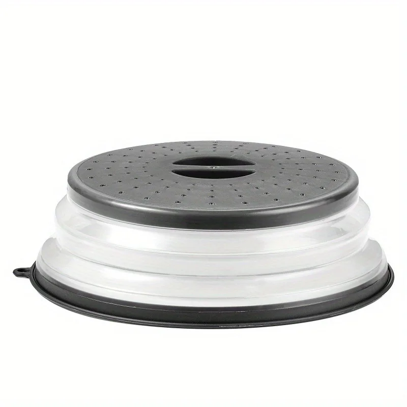 1 unidad de cubierta gris plegable de silicona para microondas, a prueba de salpicaduras, para conservar la frescura y resistente al aceite