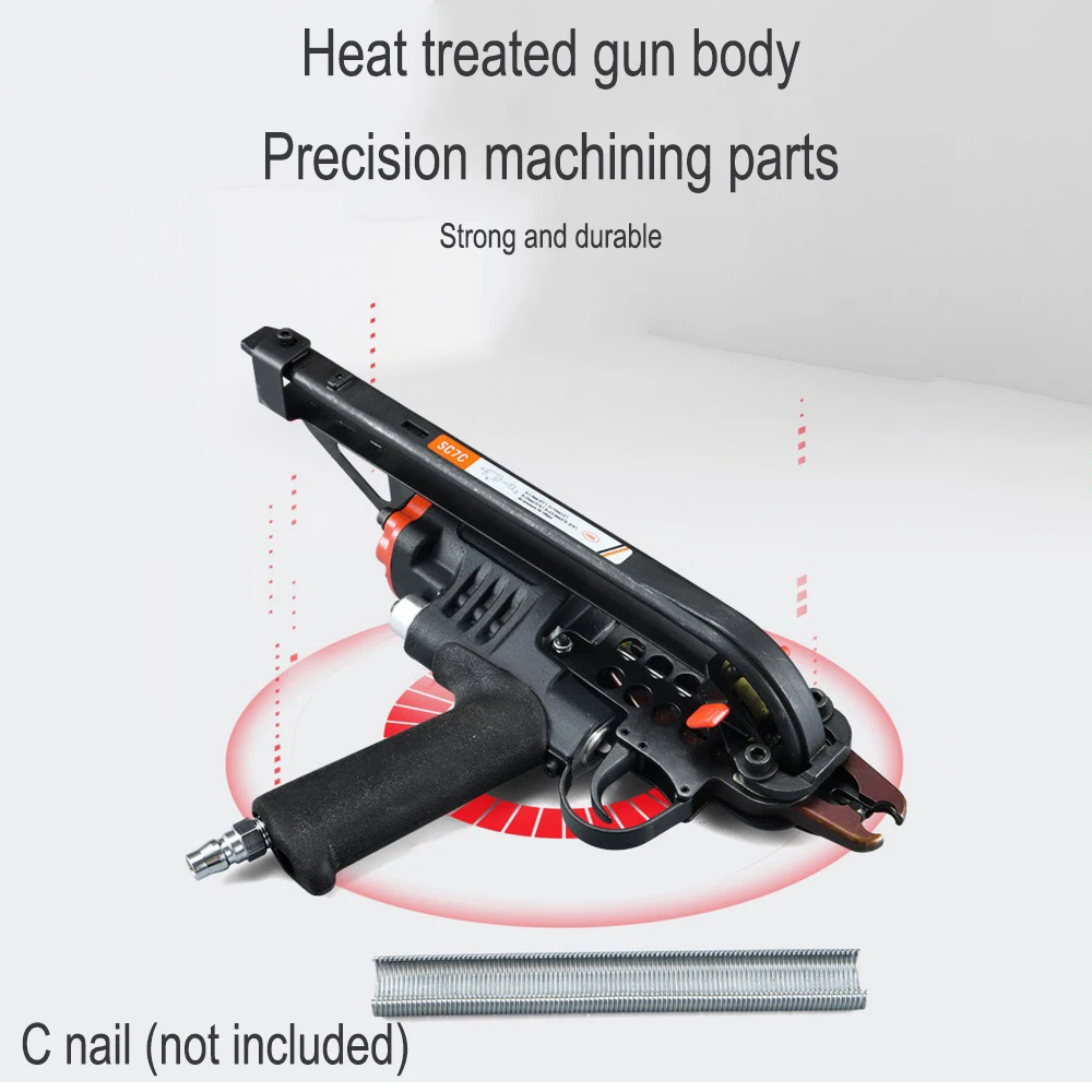 Pneumatic C Type Nail Gun Air Nailer Tool Cage Ring Plier Stapler Household Home DIY Nailing Gun SC760/SC7C/SC7E