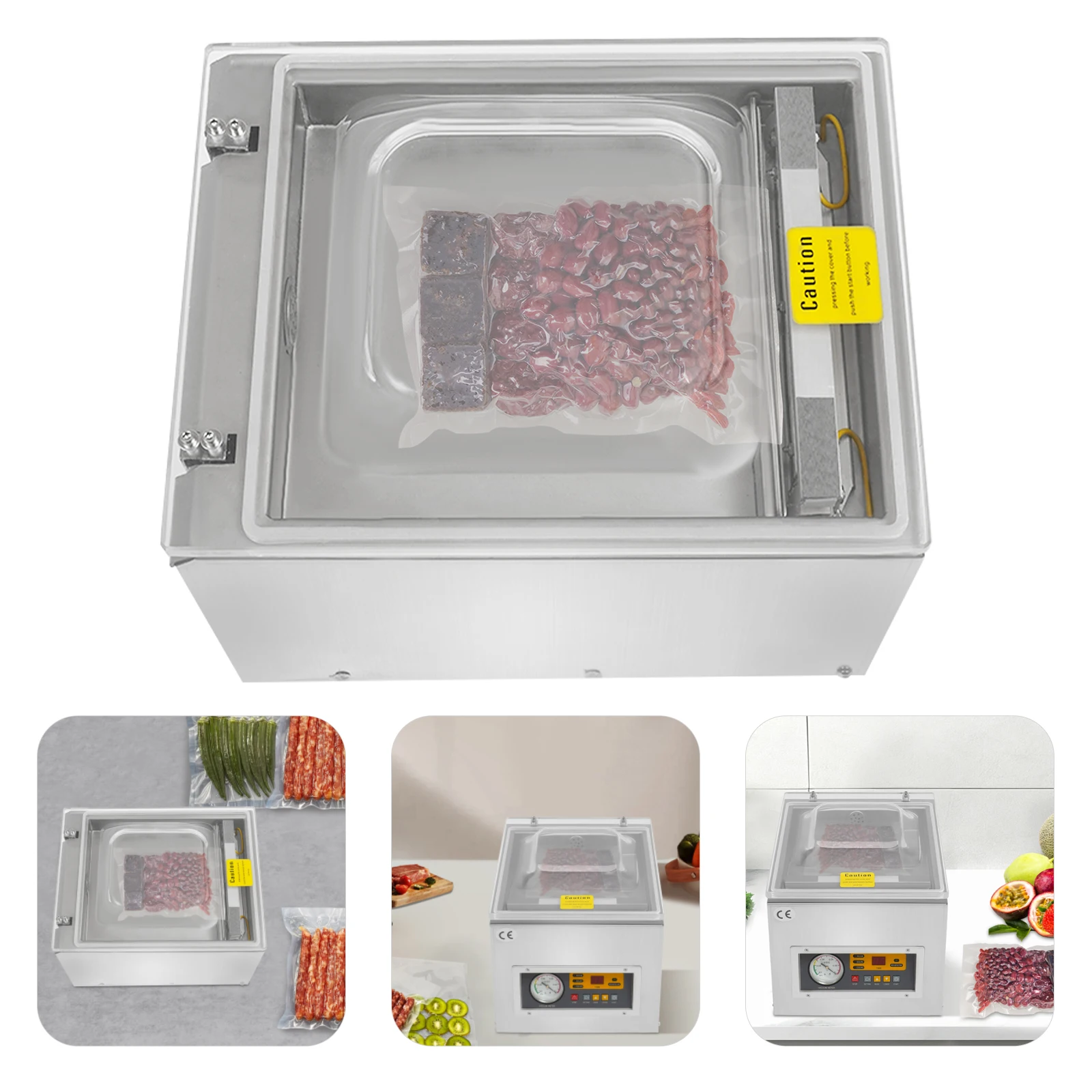 Dz-260s เดสก์ท็อปเครื่องบรรจุสูญญากาศอัตโนมัติ 110 โวลต์ US ปลั๊กสแตนเลสอะคริลิคเหมาะสำหรับอาหารธัญพืชผลไม้