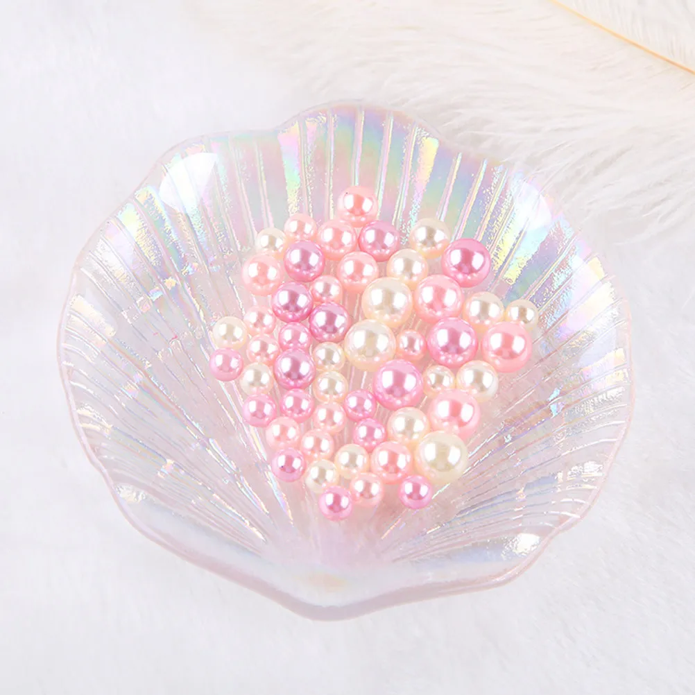 

Shell Shaped Glass Nail Art Palette for Manicure Painting Smooth Non Absorbent Surface Easy Clean Sturdy Handheld Design
