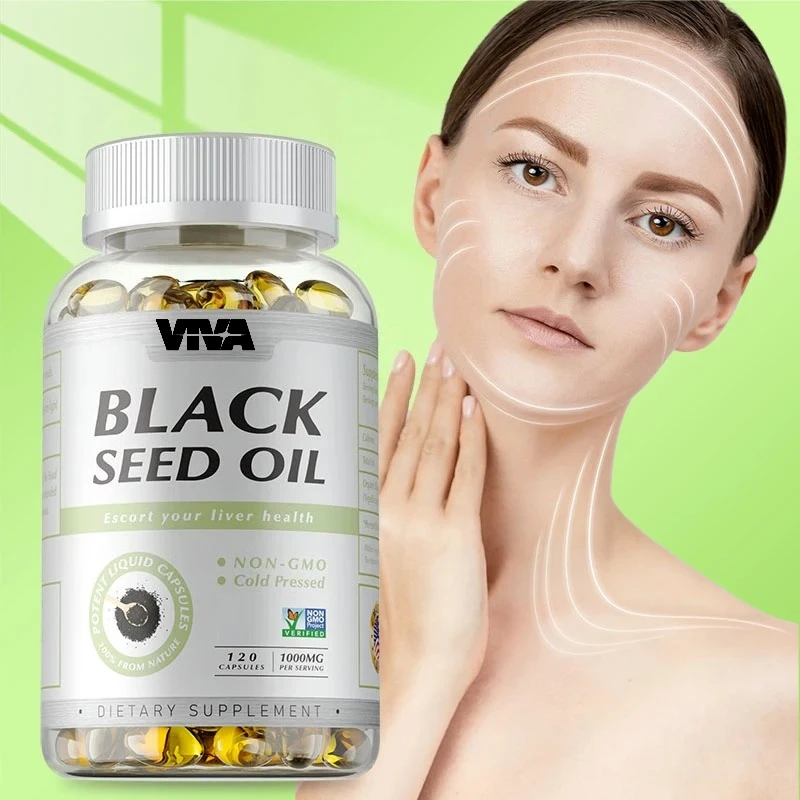 Black Seed Oil Capsules - For Digestive Health, Enhance Brain Function, Hair Growth, Supports Skin & Overall Health, Shiny Hair
