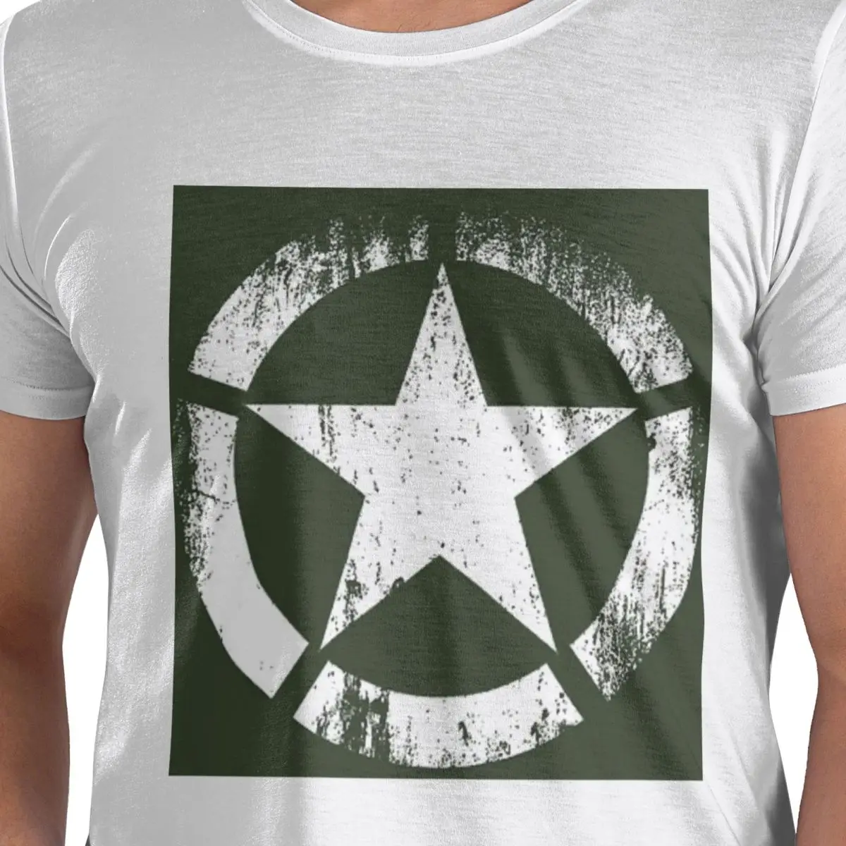 100% القطن أمريكا الجيش العسكري ستار تي شيرت الرجال الموضة المتضخم تي شيرت الرجال س الرقبة قمصان صيفية بلايز S-6XL