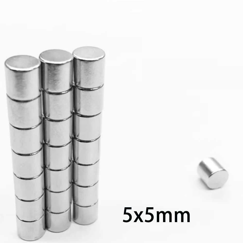 5x5mm Thick Round Powerful Magnet 5*5 Cylinder Strong Magnets For Fridge DIY Building Scientific Craft Education 5x5