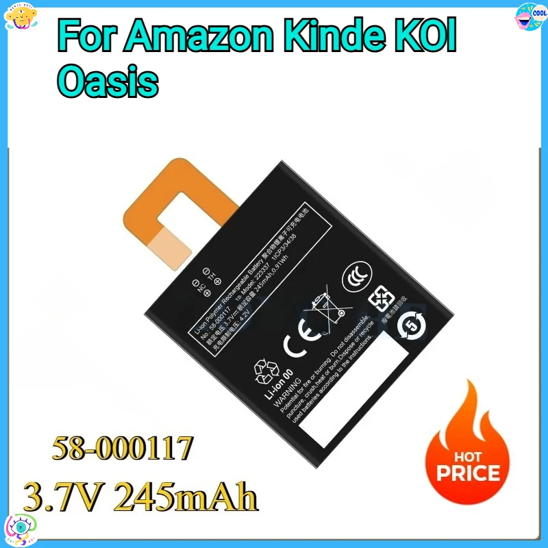 

Новый сменный аккумулятор 3,7 В 245 мАч 58-000117 для Amazon Kindle KO1 Oasis