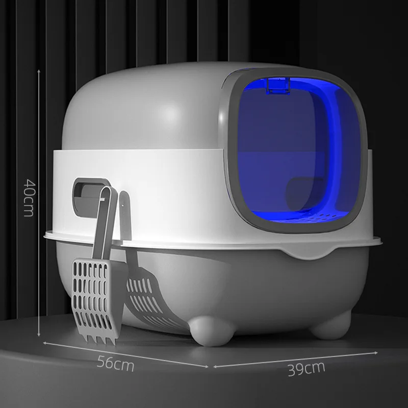 Ultra Large Fully Enclosed Cat Litter Box With UV Sterilization Automatic Odor Control Covered Top Cat Toilet Pet Supplies_voghion.com