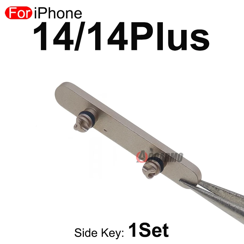 Aocarmo For Apple iPhone 14 / 14p 14 Plus Side Key Power On Off Volume Mute Buttons Replacement Parts Midnight Starlight Blue