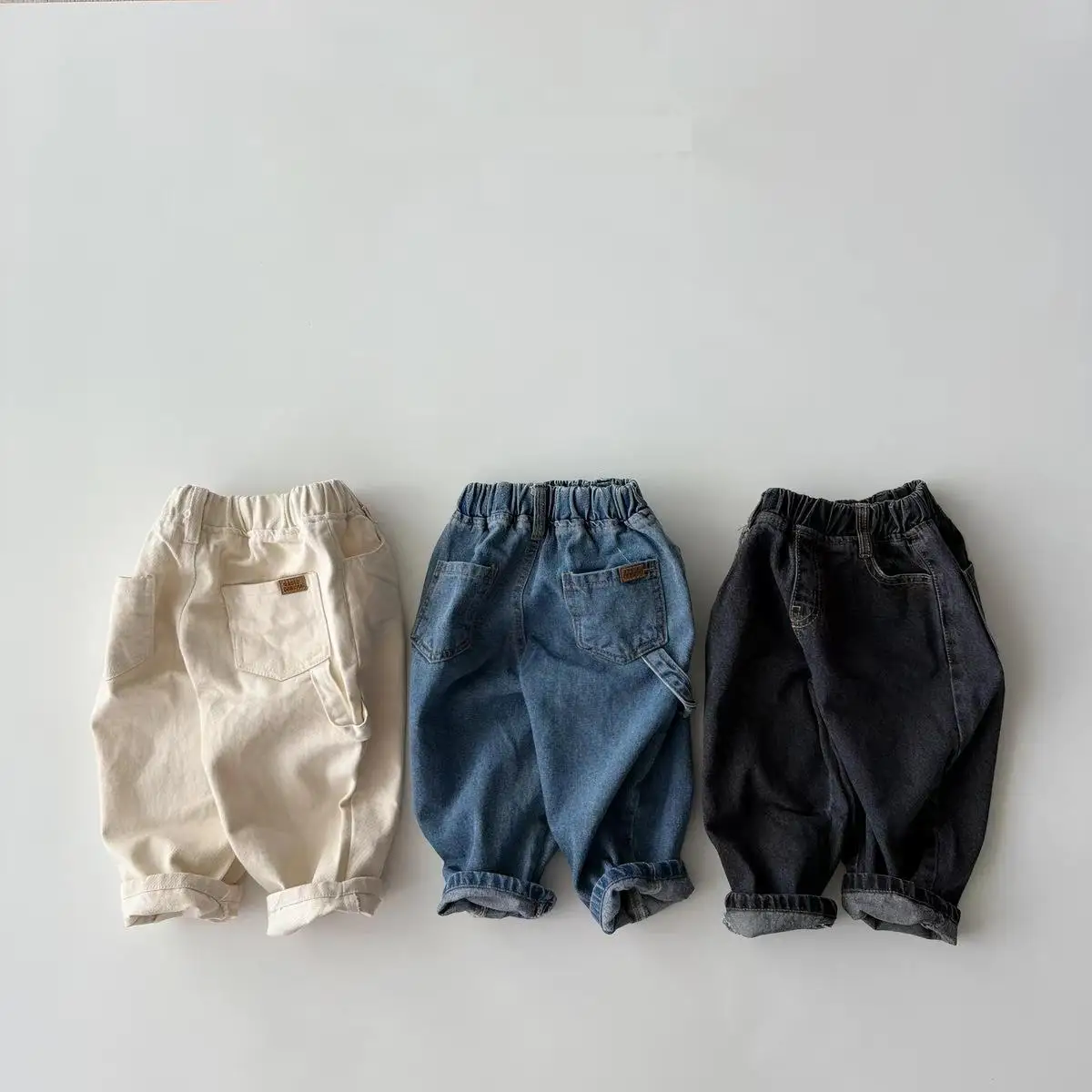 2026 Autumn New Baby Denim Pants Solid Children Casual Pants Boys Girls Jeans Kids Loose Trousers Toddler Clothes