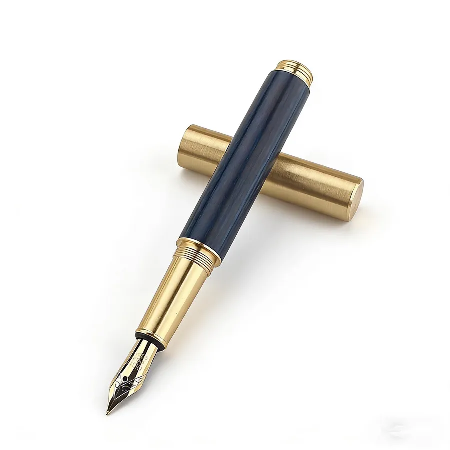 

Vintage Natural Wood Short Fountain Pen Portable Pocket Size Smooth Writing Pen Office Supply