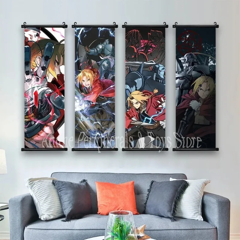 Anime Fullmetal Alchemist Appeso A Scorrimento Poster Edward Elric Cuadros Stampa Wall Art Decorazione Della Casa Per Soggiorno Pittura