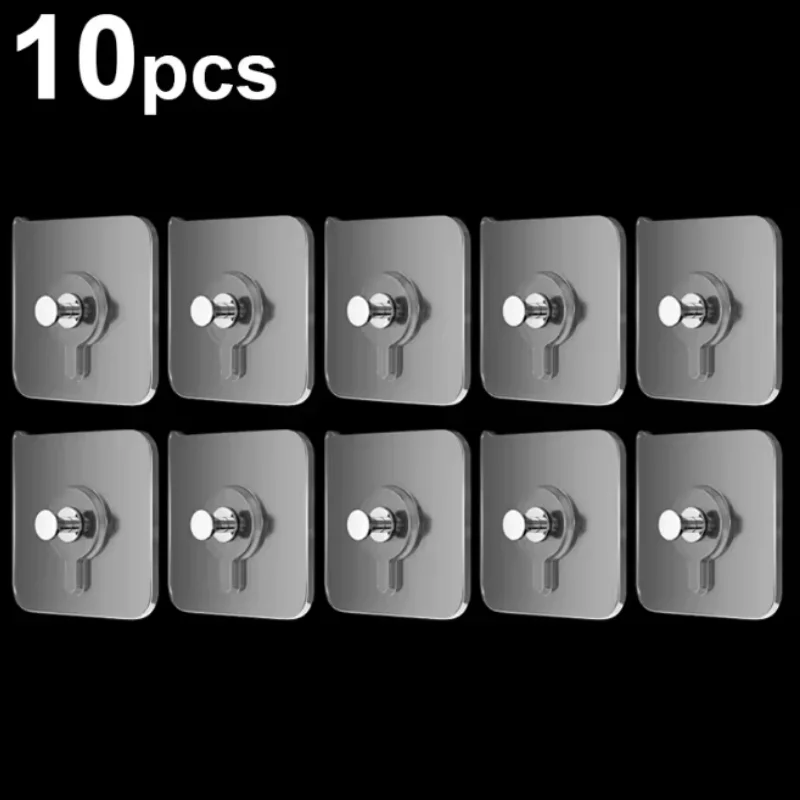 10/50 stuks zelfklevende haak sterke zelfklevende fotolijst nagels haken transparante naadloze muurhangers hangende klok