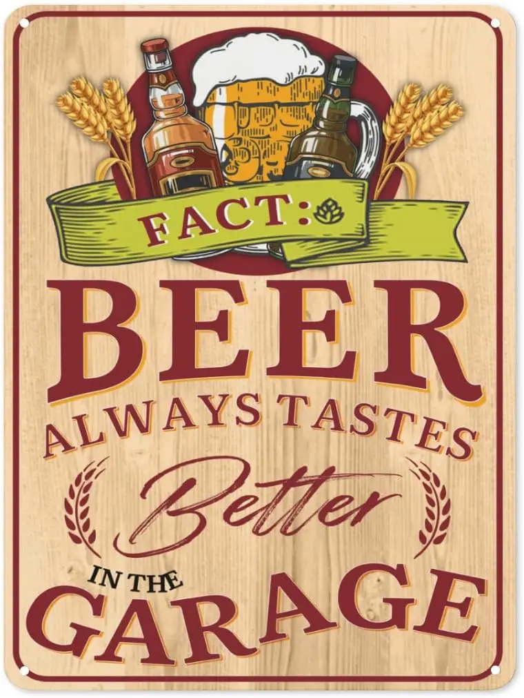 Bar Beer Metal Tin Sign Fact Beer Always Tastes Better in The Garage Signs Vintage Funny Wall Decor Tin Sign Retro Metal Ba sign