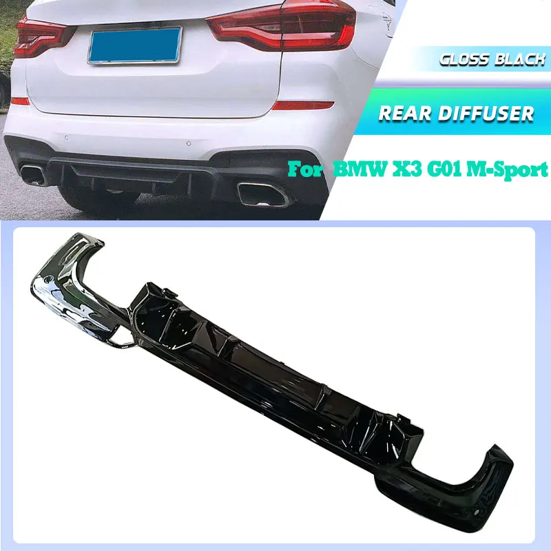 

Gloss Black Car Rear Bumper Diffuser Lip Spoiler for BMW X3 G01 M-Sport 2018-2020 Racing Rear Diffuser Apron Lip Body Kit