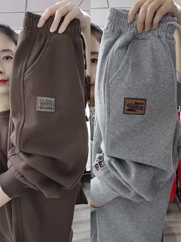 Sweatpants Women Autumn Spring Casual Pants Elastic High Waist Harem Trousers