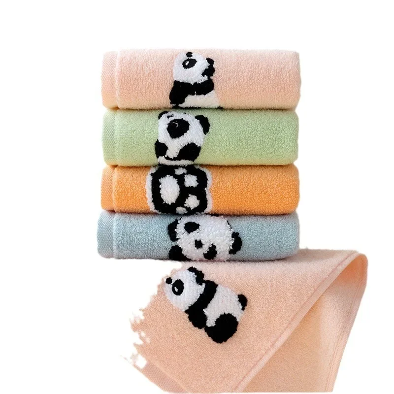 เด็กผ้าฝ้ายผ้าเช็ดตัวนุ่มดูดซับเด็กผ้าเช็ดตัวการ์ตูน PANDA ผ้าเช็ดตัวเด็กการดูดซับสูงไม่มี Lint ผ้าขนหนูขนาดเล็ก