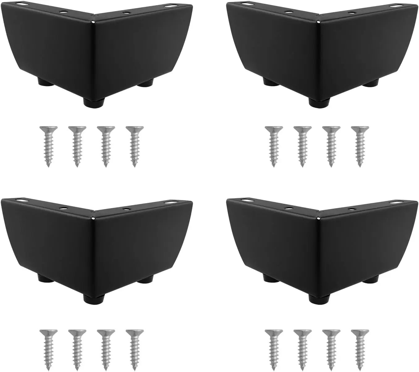

4PCS Black Metal Furniture Feet 2 Inch Heavy Furniture Replacement Feet Modern Furniture Legs with Screws for Cabinets Beds Sofa