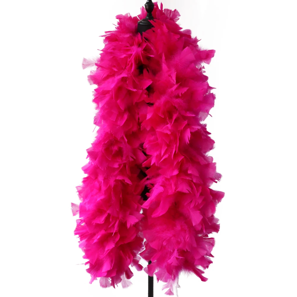 Beautiful Rose Fluffy Boa Natural Turkey Feather boa 2 Meters Carnival Stage Clothinng Sewing Accessory 200 grams Customized